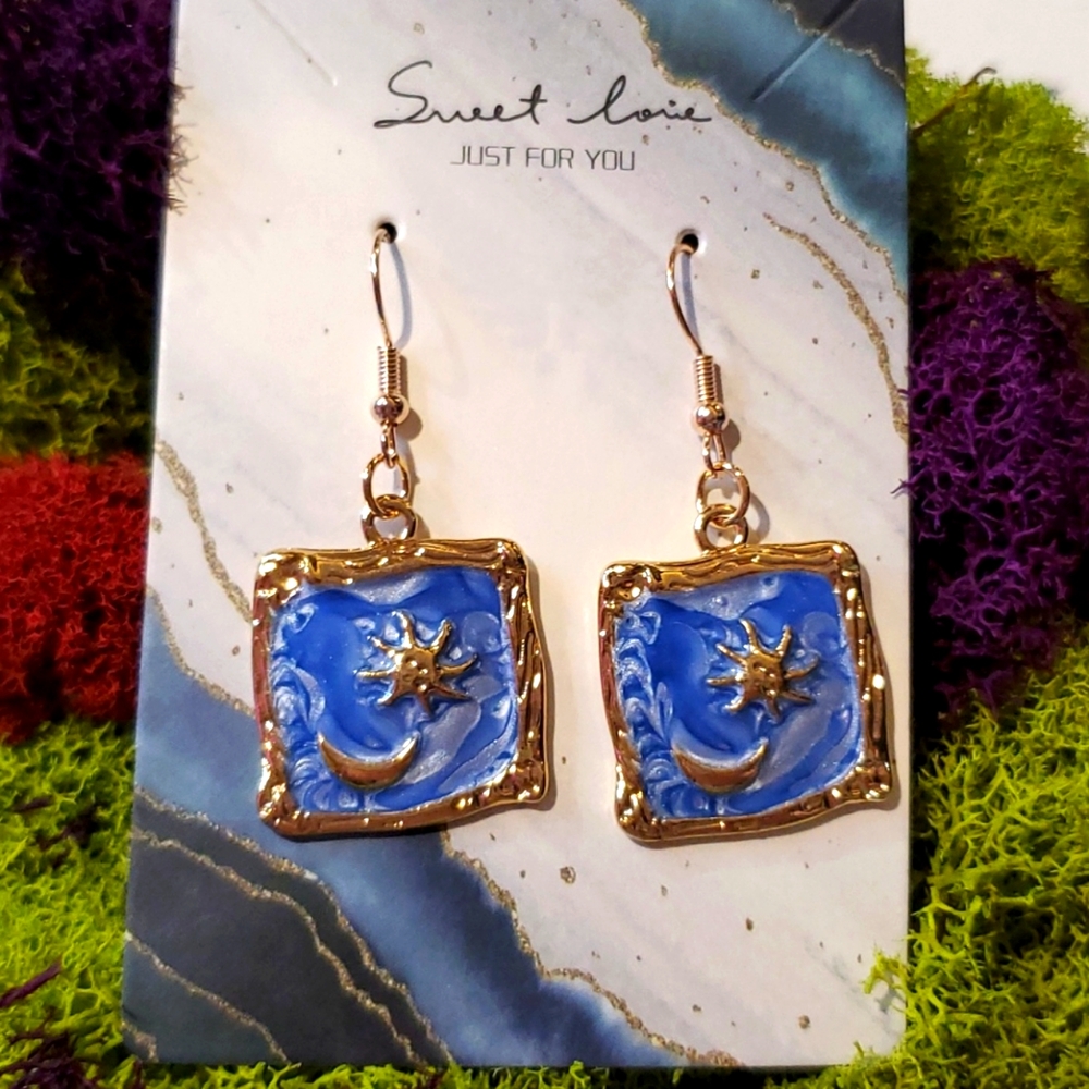 Sun and moon earrings